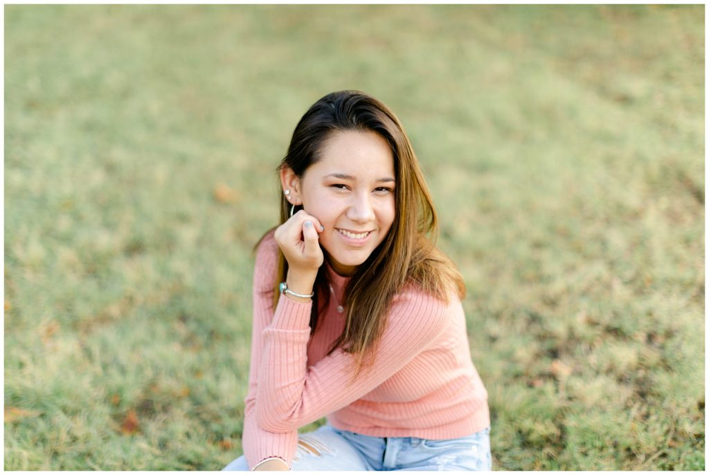 girl on Trinity Park bridge in downtown Fort Worth senior session