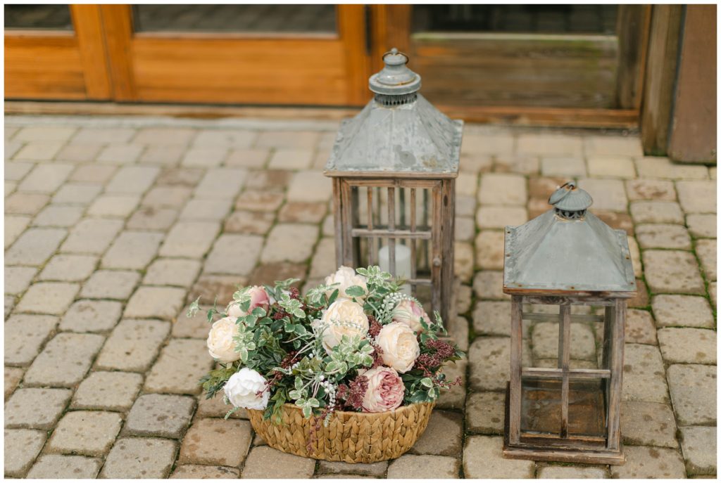 Basket of flowers and lanterns