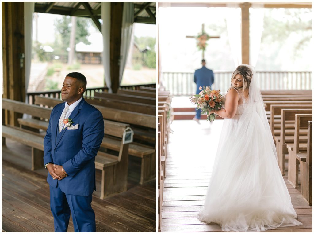 Bride and groom before first look