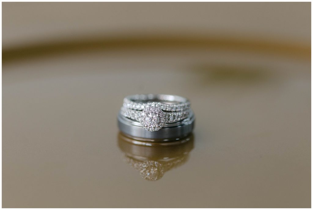 Wedding rings stacked