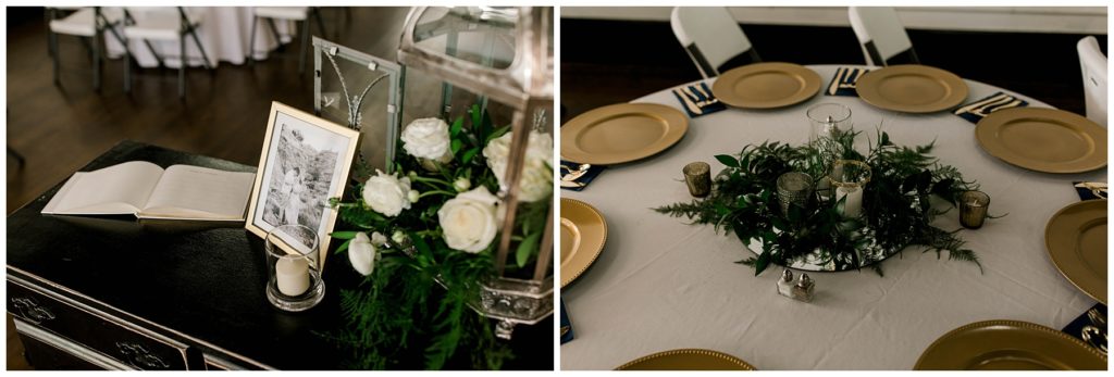 Wedding guest book, wedding reception dinner table in Hugos on the square wedding