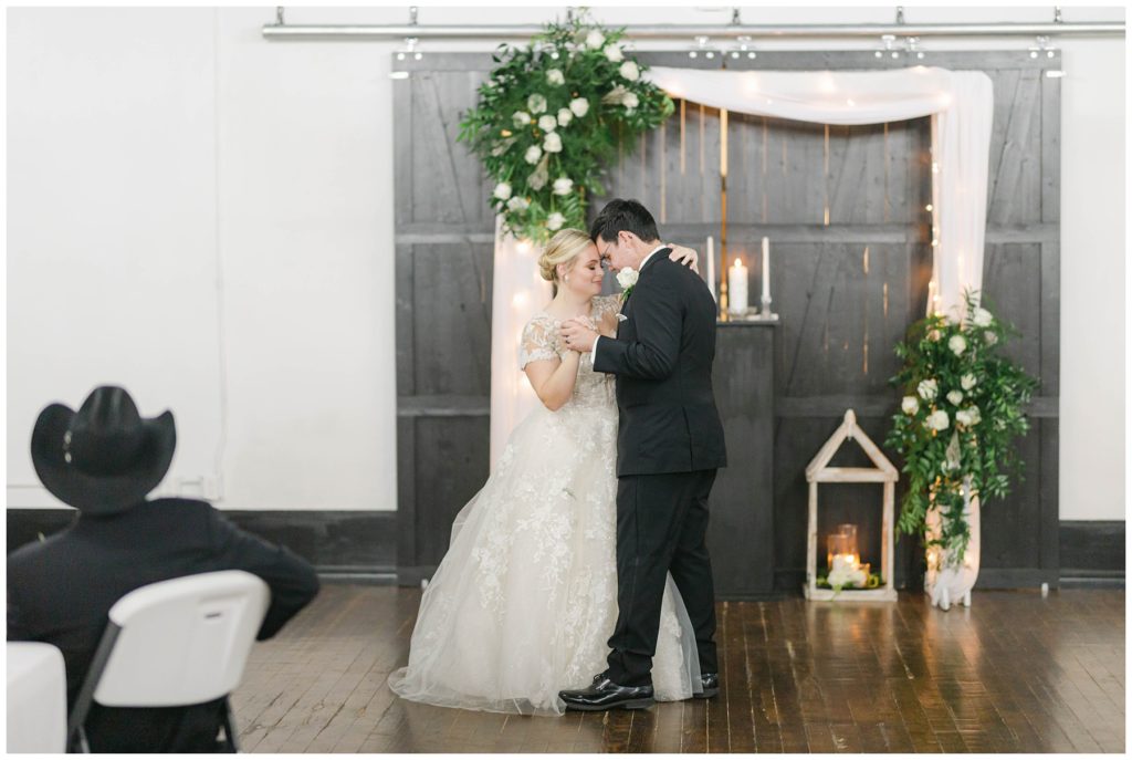 Bride and groom first dance