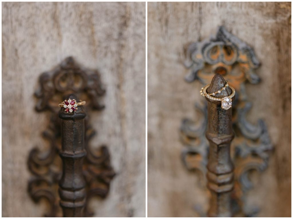 wedding rings on door handles chapel