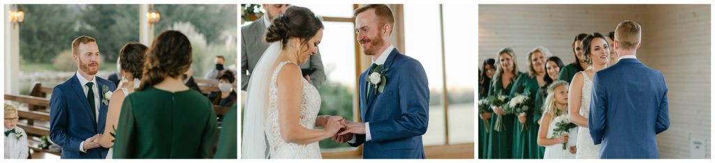 bride and groom exchanging vows