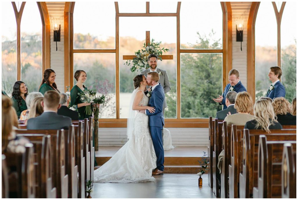 bride and groom first kiss-you may kiss the bride