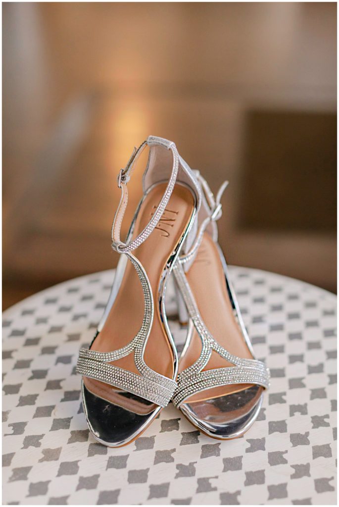 Silver wedding heels