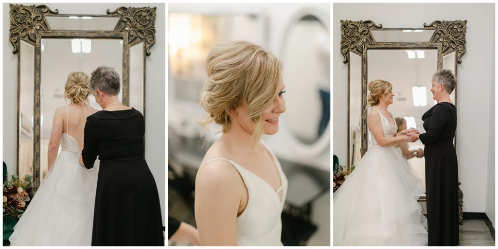 bride and mother of the bride getting ready for Hugo's on the Square wedding