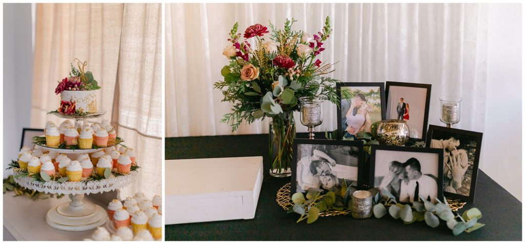 wedding cupcakes and photo decoration