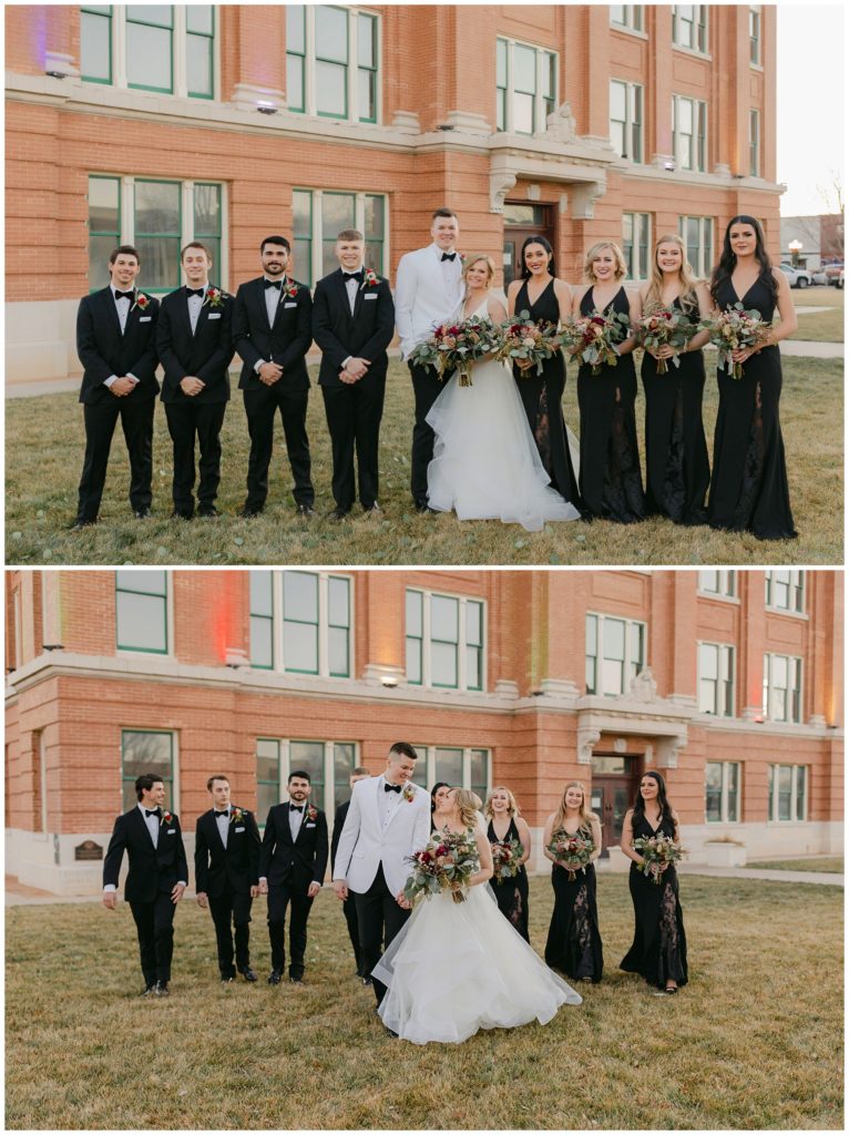 Bridal party in Hugos on the Square wedding