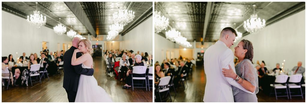 bride and groom dancing with their parents