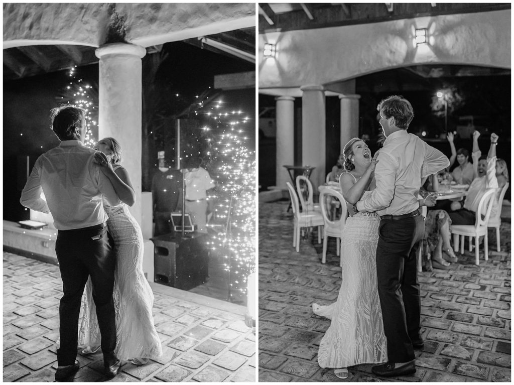 bw bride and groom first dance at Dominican Republic Wedding