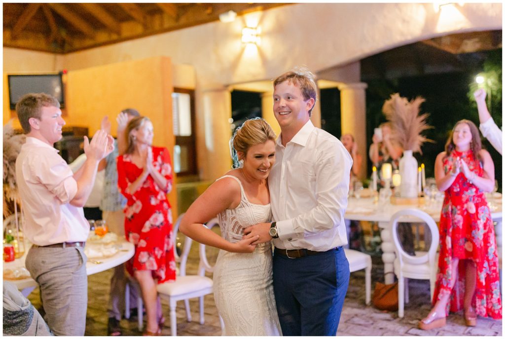 bride and groom first dance