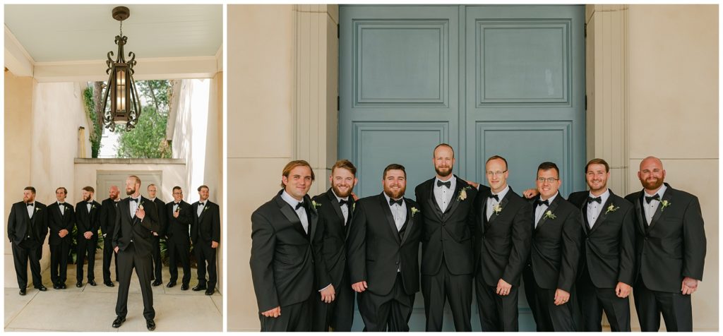 groom standing with groomsmen