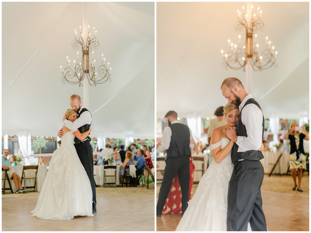 bride and groom first dance