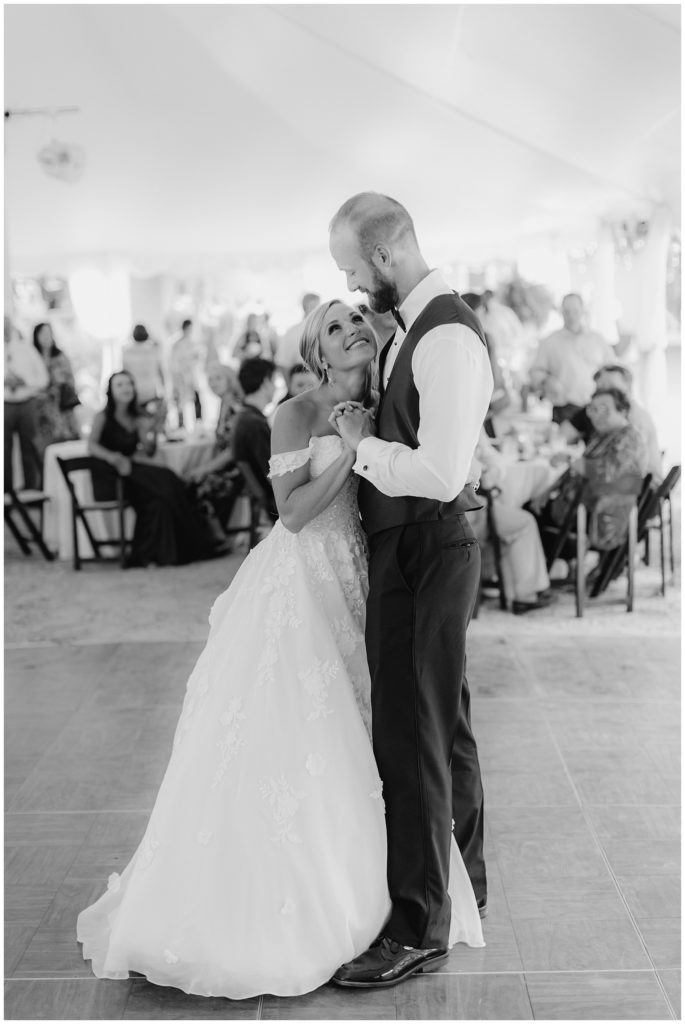 bride and groom first dance