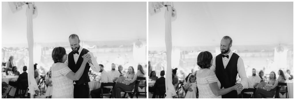 groom dancing with mother