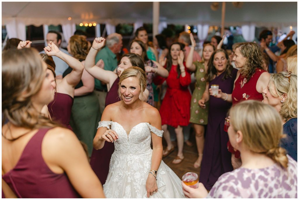 bride on the dance floor in wedding reception