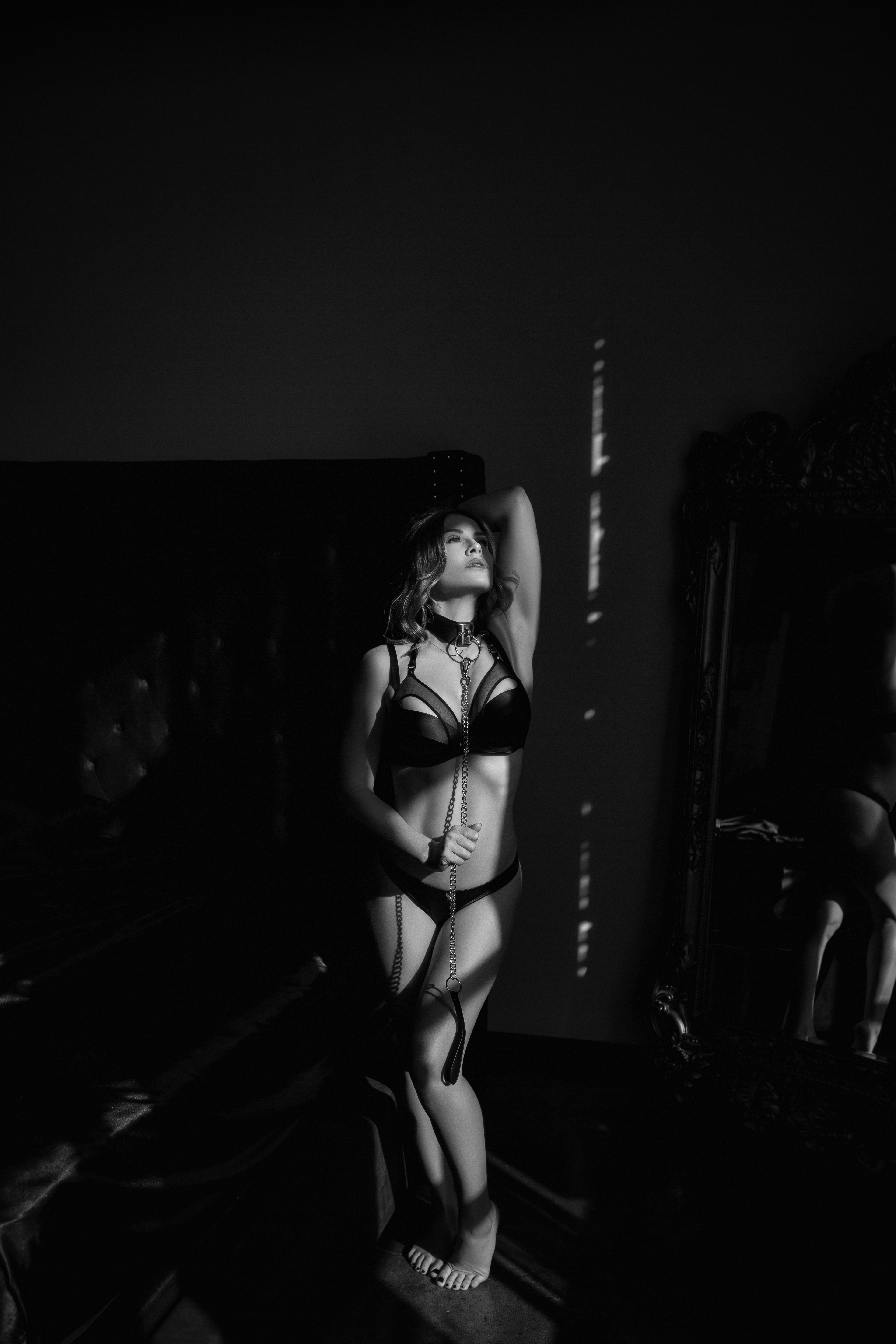 Girl in Black Lingerie TakingBoudoir Photos