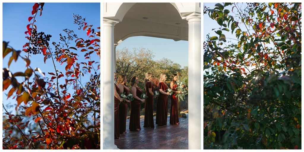 bridesmaids standing at The Springs in Weatherford wedding